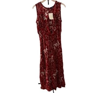 Glamour Angel Red Paisley Print Maxi Dress